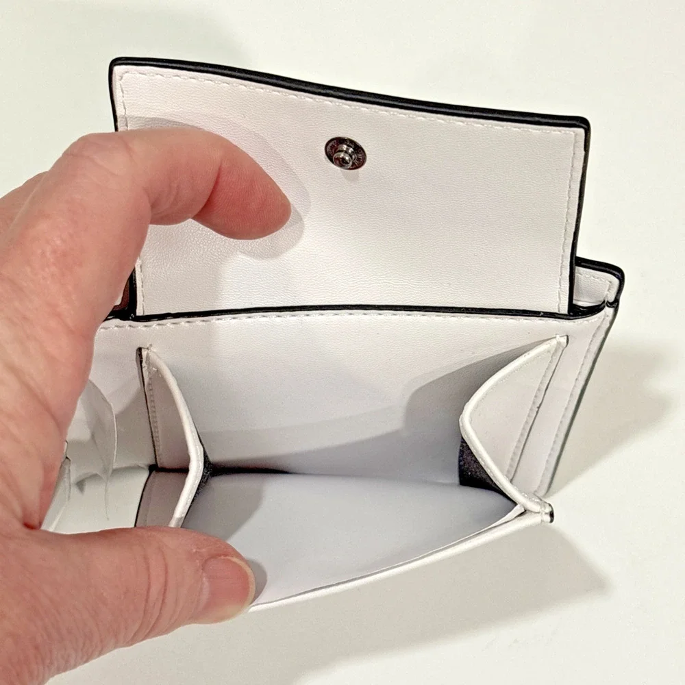 Michael Kors Cooper Logo and Striped Billfold White Palm Green Unisex Wallet - Picture 8 of 12